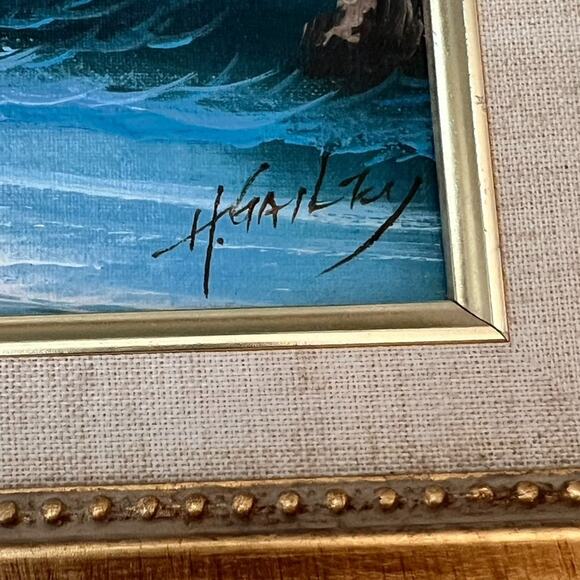 Howard Gailey Original Oil On Canvas Seascape Waves Framed Painting Signed - Picture 4 of 16